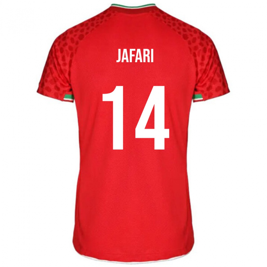 ילדים איראן Farhan Jafari #14 אדום לבן הרחק ג'רזי 26-28 חולצה קצרה