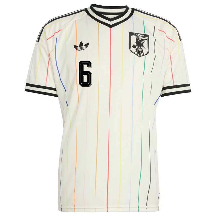 ילדים יַפָּן ווטארו אנדו #6 לבן שחור הרחק ג'רזי 26-28 חולצה קצרה