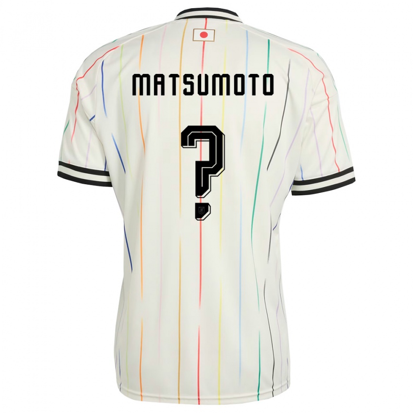 ילדים יַפָּן Kanaru Matsumoto #0 לבן שחור הרחק ג'רזי 26-28 חולצה קצרה