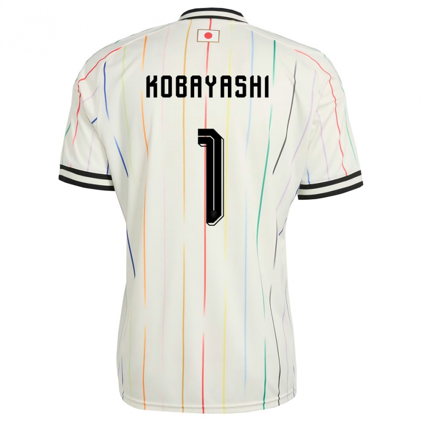 ילדים יַפָּן Masataka Kobayashi #1 לבן שחור הרחק ג'רזי 26-28 חולצה קצרה