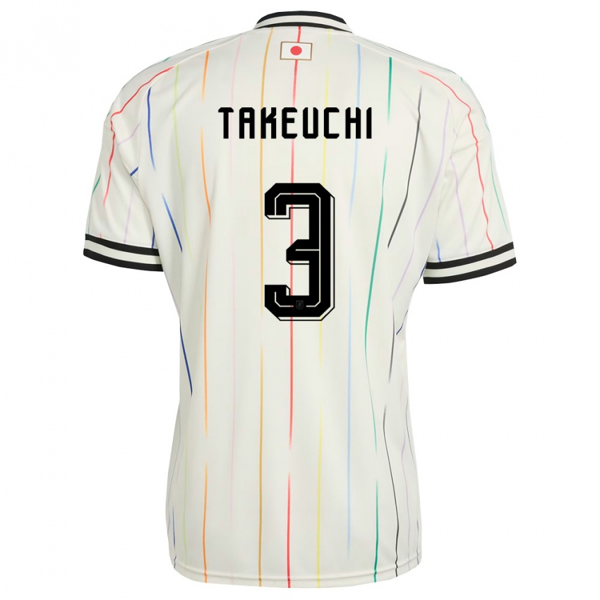 ילדים יַפָּן Yuzo Takeuchi #3 לבן שחור הרחק ג'רזי 26-28 חולצה קצרה