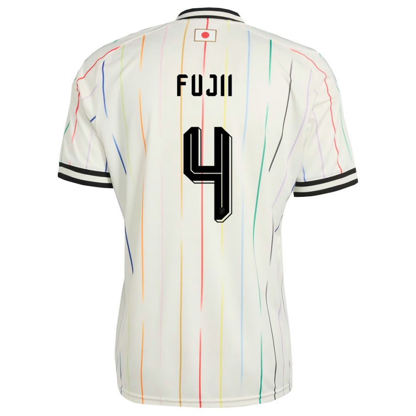 ילדים יַפָּן Shota Fujii #4 לבן שחור הרחק ג'רזי 26-28 חולצה קצרה