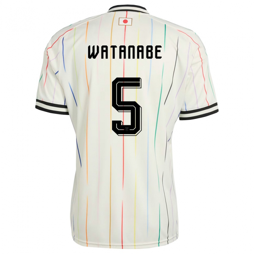 ילדים יַפָּן טסויושי ווטאנבה #5 לבן שחור הרחק ג'רזי 26-28 חולצה קצרה