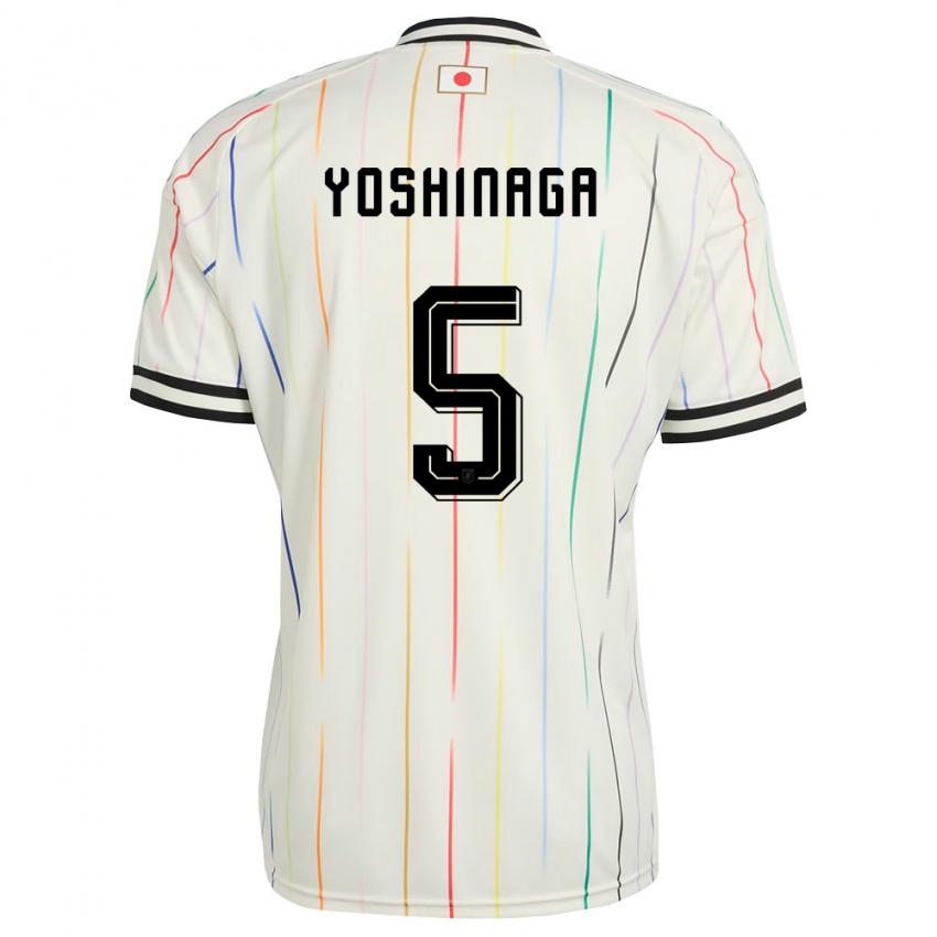 ילדים יַפָּן Yumeki Yoshinaga #5 לבן שחור הרחק ג'רזי 26-28 חולצה קצרה