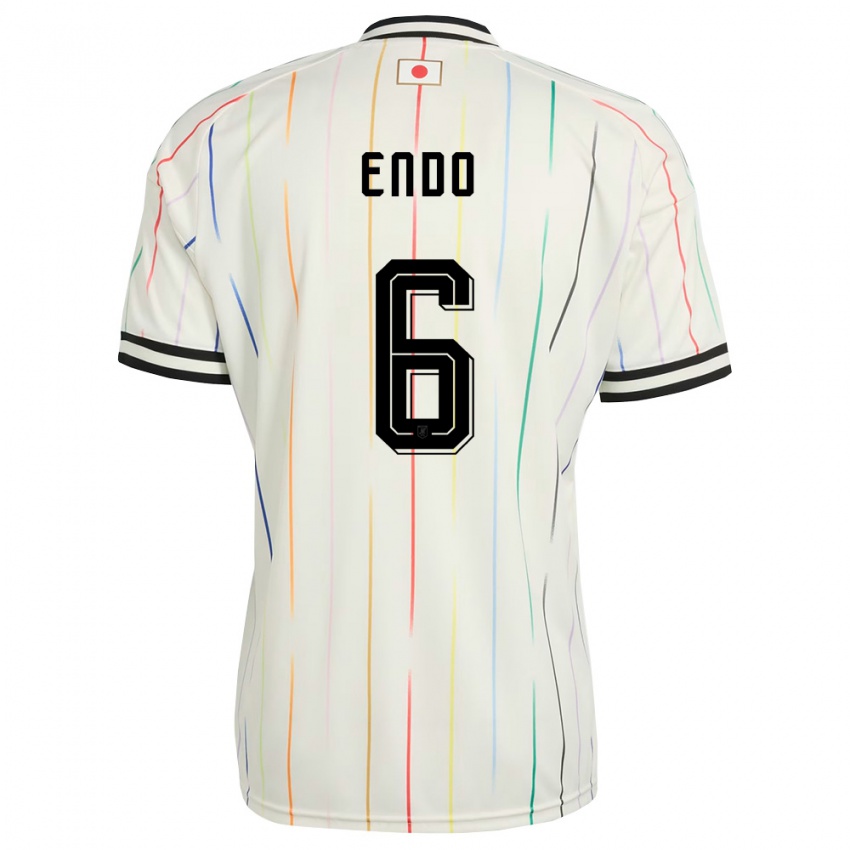 ילדים יַפָּן ווטארו אנדו #6 לבן שחור הרחק ג'רזי 26-28 חולצה קצרה