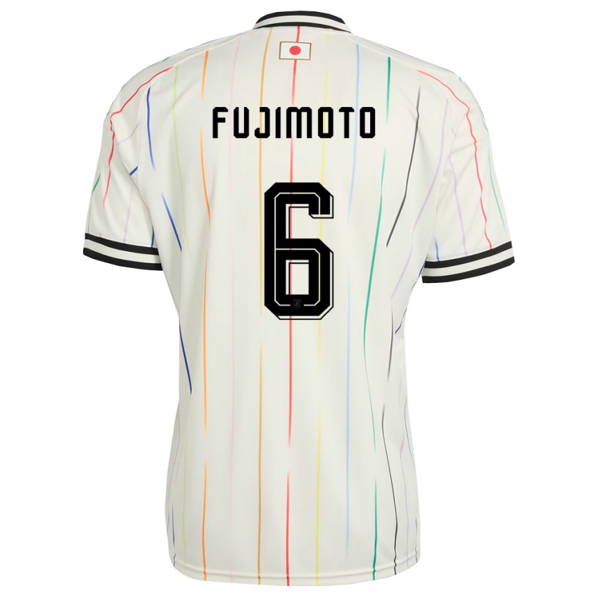 ילדים יַפָּן Yoshiki Fujimoto #6 לבן שחור הרחק ג'רזי 26-28 חולצה קצרה