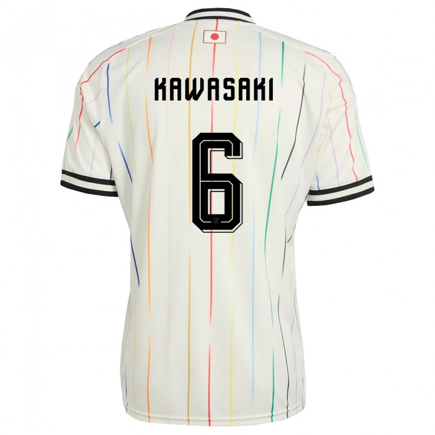 ילדים יַפָּן סוטה קוואסאקי #6 לבן שחור הרחק ג'רזי 26-28 חולצה קצרה