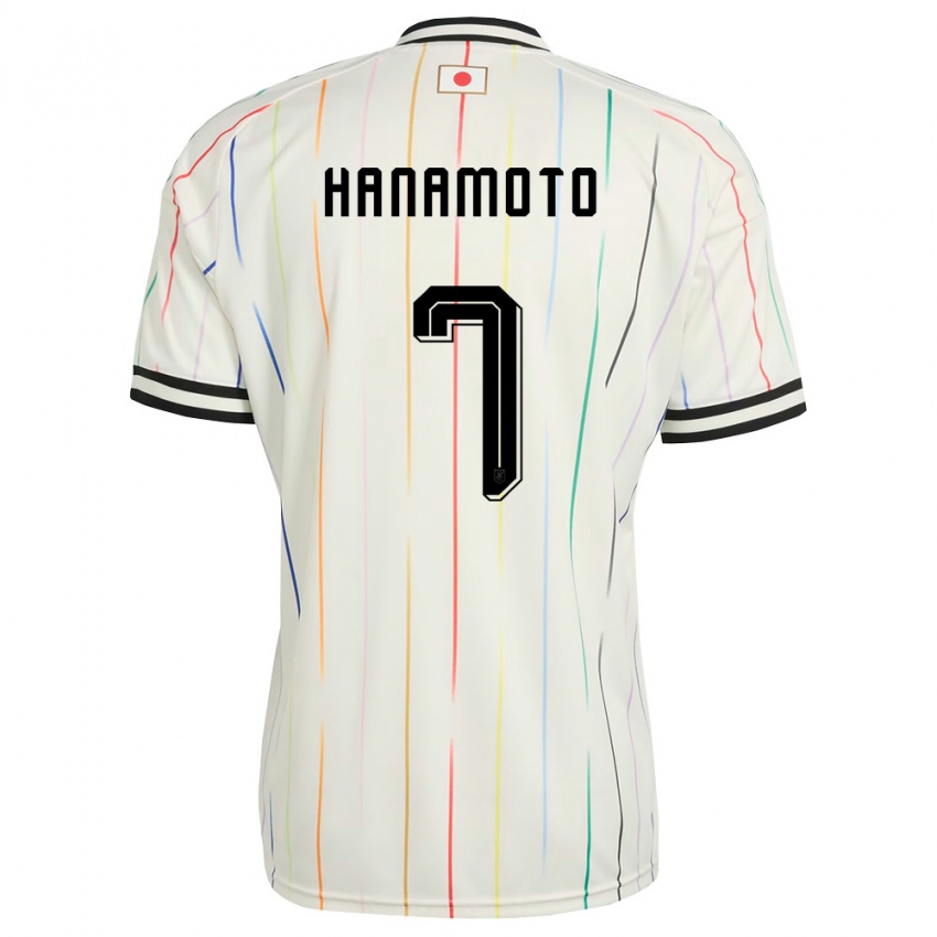 ילדים יַפָּן Yohan Hanamoto #7 לבן שחור הרחק ג'רזי 26-28 חולצה קצרה