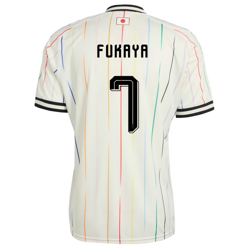 ילדים יַפָּן Sakuto Fukaya #7 לבן שחור הרחק ג'רזי 26-28 חולצה קצרה