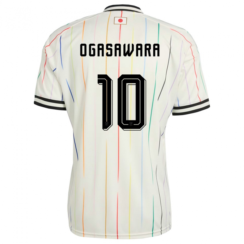 ילדים יַפָּן Hiro Ogasawara #10 לבן שחור הרחק ג'רזי 26-28 חולצה קצרה