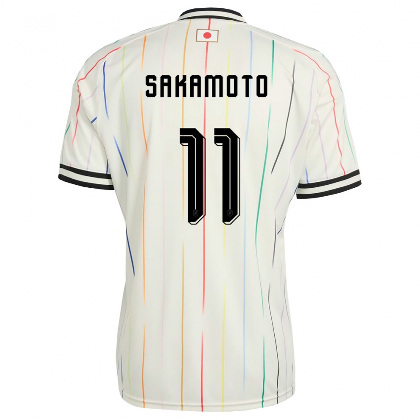 ילדים יַפָּן איסה סקמוטו #11 לבן שחור הרחק ג'רזי 26-28 חולצה קצרה