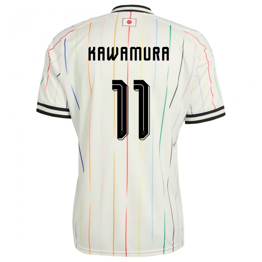 ילדים יַפָּן גאקוטו קאוואמורה #11 לבן שחור הרחק ג'רזי 26-28 חולצה קצרה