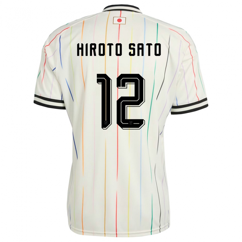 ילדים יַפָּן Hiroto Sato #12 לבן שחור הרחק ג'רזי 26-28 חולצה קצרה