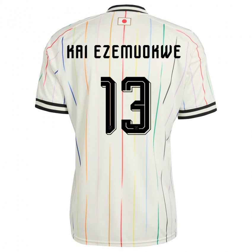 ילדים יַפָּן Chimezie Kai Ezemuokwe #13 לבן שחור הרחק ג'רזי 26-28 חולצה קצרה