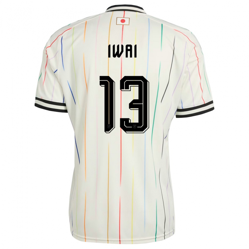 ילדים יַפָּן Yuta Iwai #13 לבן שחור הרחק ג'רזי 26-28 חולצה קצרה