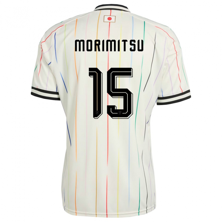 ילדים יַפָּן Eito Morimitsu #15 לבן שחור הרחק ג'רזי 26-28 חולצה קצרה