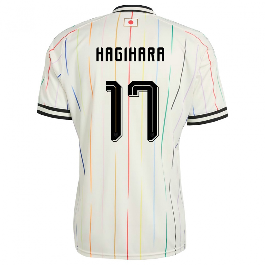 ילדים יַפָּן Kei Hagihara #17 לבן שחור הרחק ג'רזי 26-28 חולצה קצרה