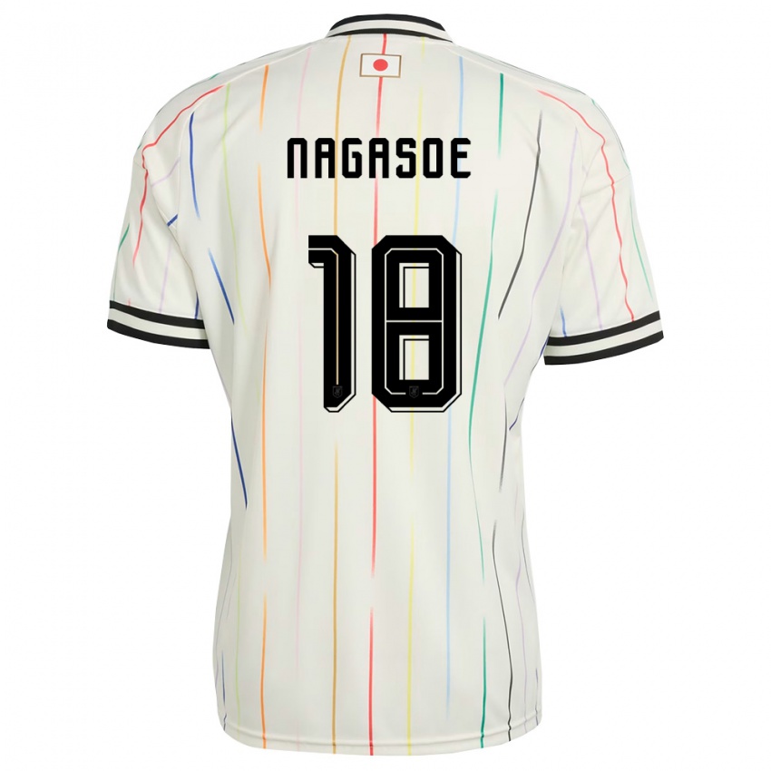 ילדים יַפָּן Koki Nagasoe #18 לבן שחור הרחק ג'רזי 26-28 חולצה קצרה