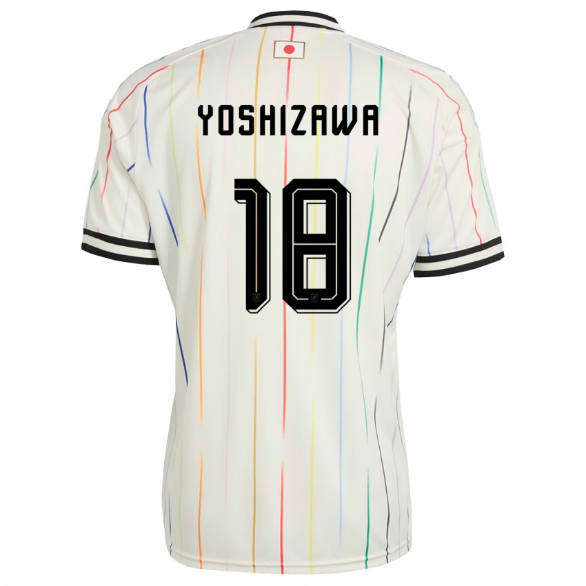 ילדים יַפָּן Oga Yoshizawa #18 לבן שחור הרחק ג'רזי 26-28 חולצה קצרה