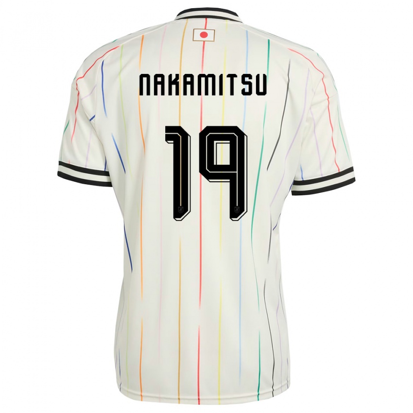 ילדים יַפָּן Kanata Nakamitsu #19 לבן שחור הרחק ג'רזי 26-28 חולצה קצרה