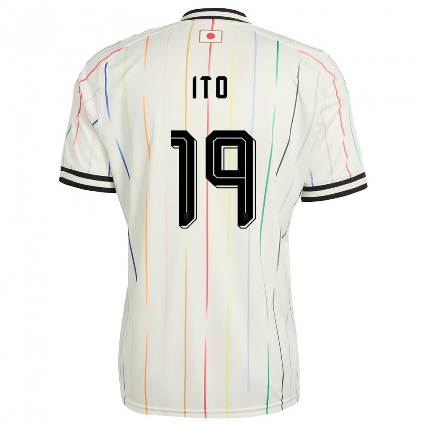 ילדים יַפָּן Yu Ito #19 לבן שחור הרחק ג'רזי 26-28 חולצה קצרה