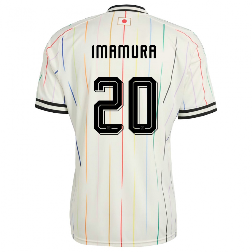 ילדים יַפָּן Ryoya Imamura #20 לבן שחור הרחק ג'רזי 26-28 חולצה קצרה