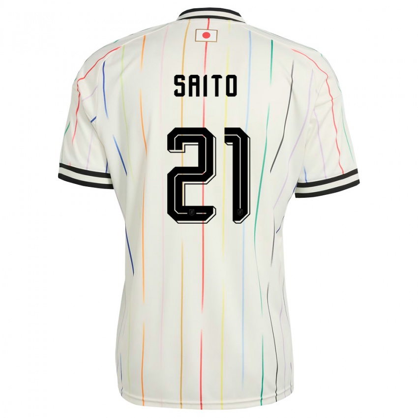 ילדים יַפָּן היידקי סאיטו #21 לבן שחור הרחק ג'רזי 26-28 חולצה קצרה