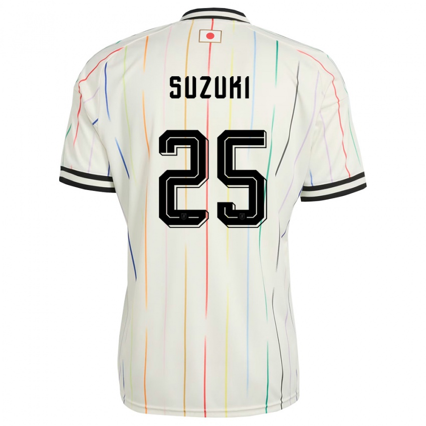 ילדים יַפָּן ג׳אנוסוקה סוזוקי #25 לבן שחור הרחק ג'רזי 26-28 חולצה קצרה