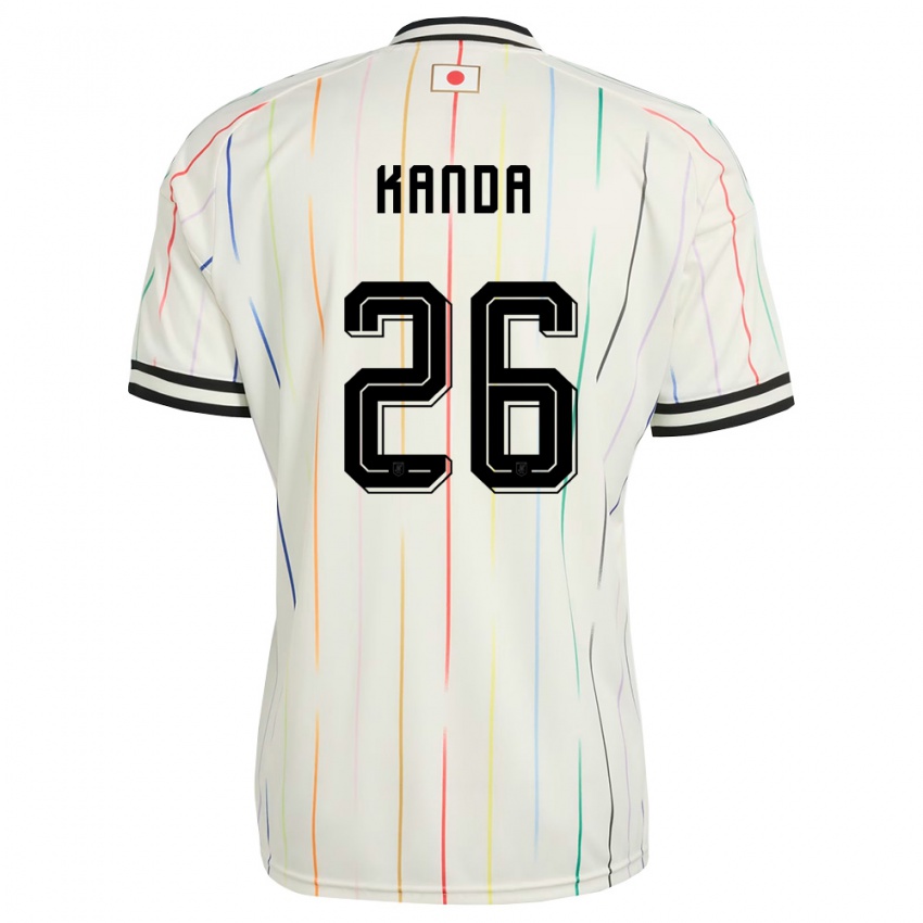 ילדים יַפָּן הירוטו קנדה #26 לבן שחור הרחק ג'רזי 26-28 חולצה קצרה