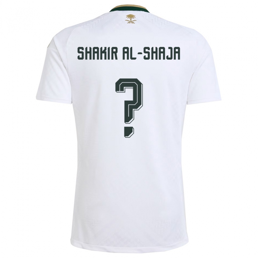 ילדים ערב הסעודית Sultan Shakir Al-Shaja #0 לבן ירוק זהב הרחק ג'רזי 26-28 חולצה קצרה