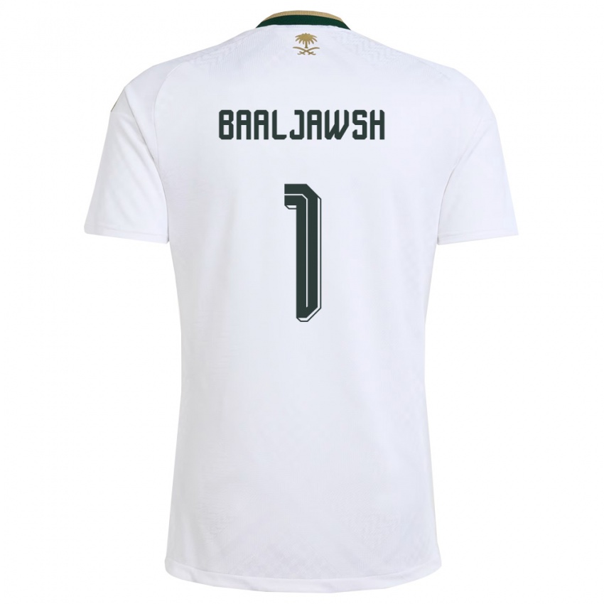 ילדים ערב הסעודית Turki Baaljawsh #1 לבן ירוק זהב הרחק ג'רזי 26-28 חולצה קצרה