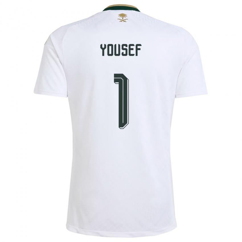 ילדים ערב הסעודית חאמד יוסף #1 לבן ירוק זהב הרחק ג'רזי 26-28 חולצה קצרה