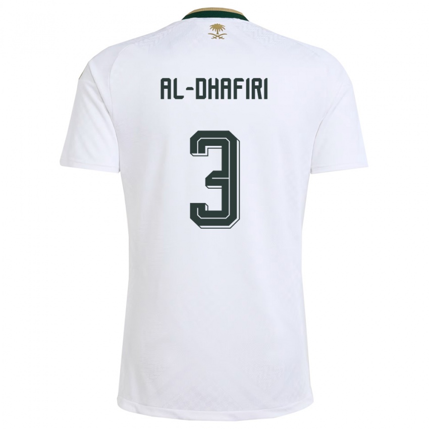 ילדים ערב הסעודית Yasser Al-Dhafiri #3 לבן ירוק זהב הרחק ג'רזי 26-28 חולצה קצרה