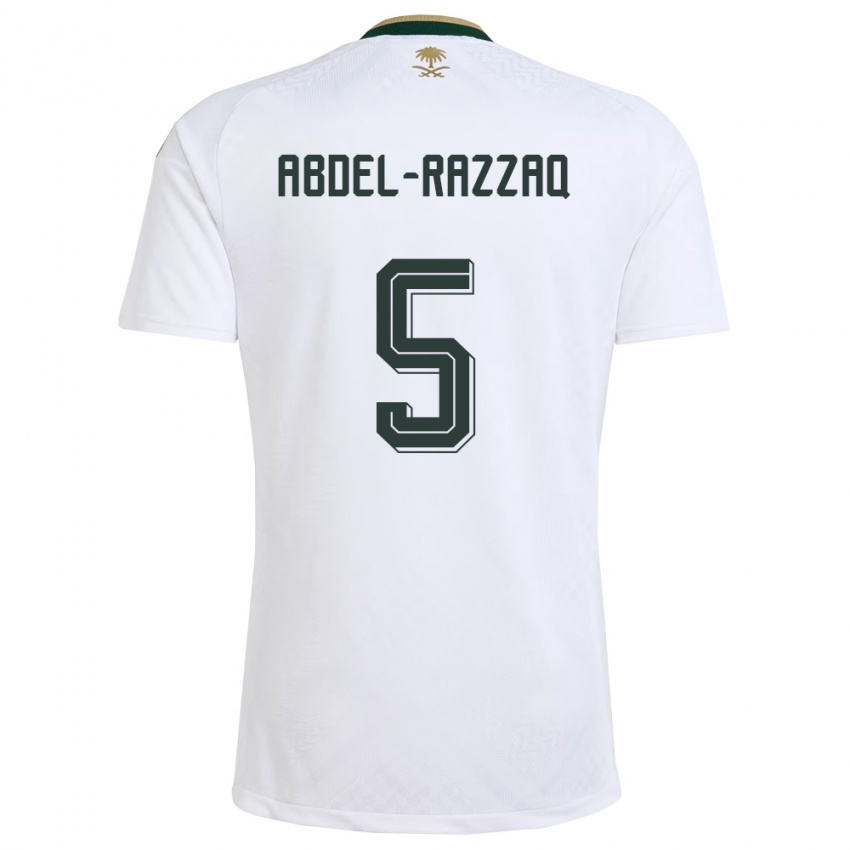 ילדים ערב הסעודית לאנה עבד אל רזאק #5 לבן ירוק זהב הרחק ג'רזי 26-28 חולצה קצרה