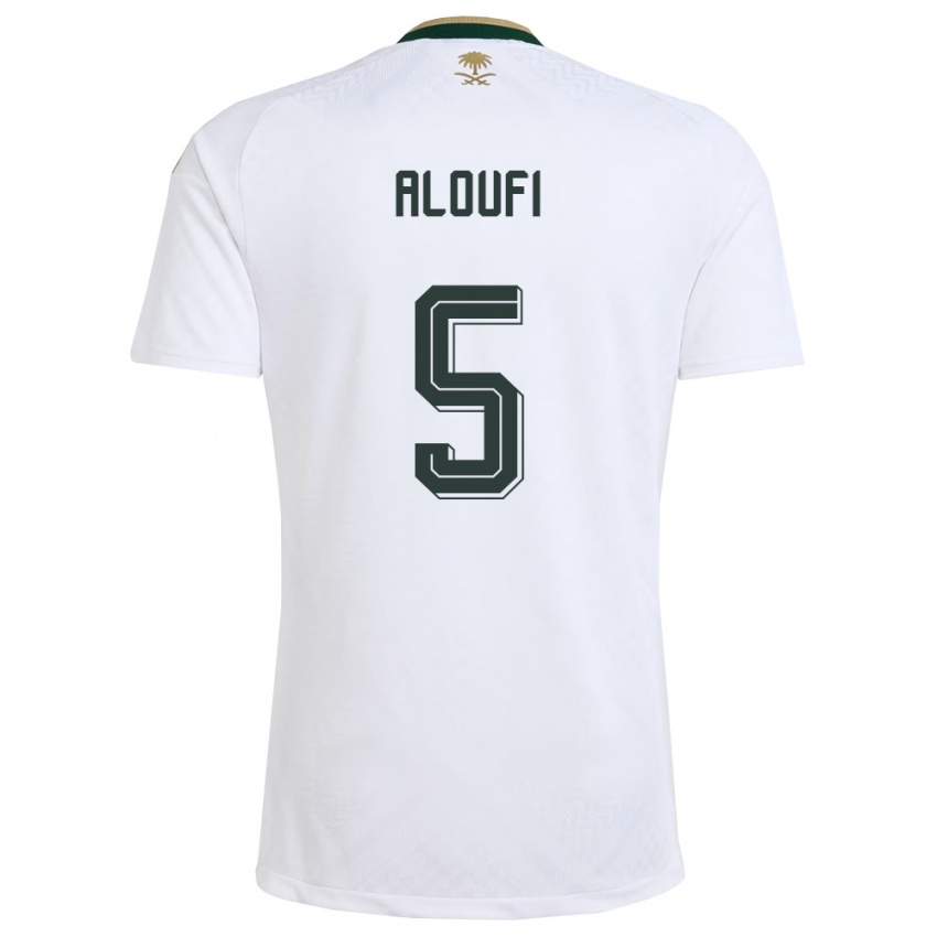 ילדים ערב הסעודית מוחמד אלופי #5 לבן ירוק זהב הרחק ג'רזי 26-28 חולצה קצרה