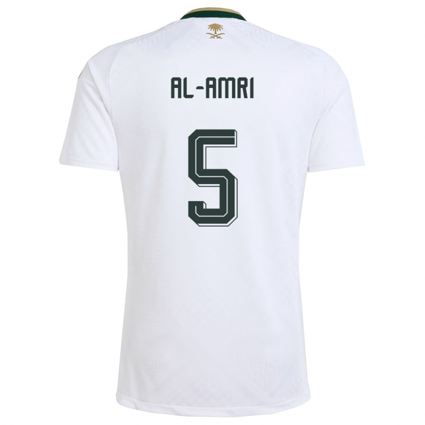 ילדים ערב הסעודית Husam Al-Amri #5 לבן ירוק זהב הרחק ג'רזי 26-28 חולצה קצרה