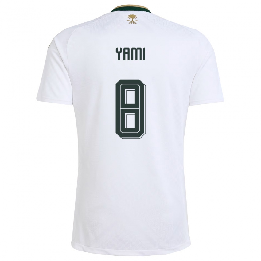 ילדים ערב הסעודית ריאד יאמי #8 לבן ירוק זהב הרחק ג'רזי 26-28 חולצה קצרה