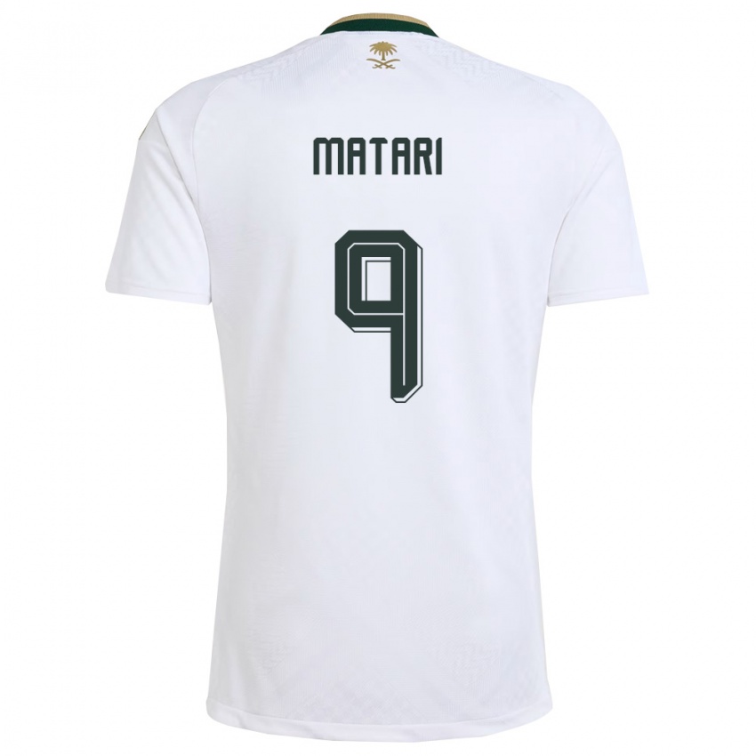 ילדים ערב הסעודית Abdulhadi Matari #9 לבן ירוק זהב הרחק ג'רזי 26-28 חולצה קצרה