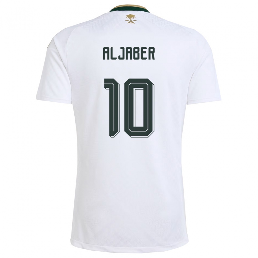 ילדים ערב הסעודית יאסן אלג'בר #10 לבן ירוק זהב הרחק ג'רזי 26-28 חולצה קצרה