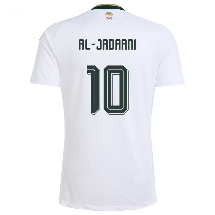 ילדים ערב הסעודית Nawaf Al-Jadaani #10 לבן ירוק זהב הרחק ג'רזי 26-28 חולצה קצרה