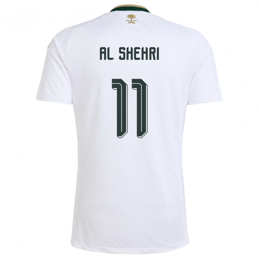 ילדים ערב הסעודית סאלח א-שהרי #11 לבן ירוק זהב הרחק ג'רזי 26-28 חולצה קצרה