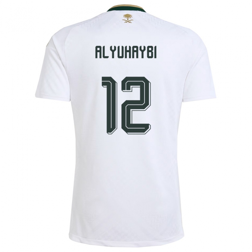 ילדים ערב הסעודית עמר אליוהאיבי #12 לבן ירוק זהב הרחק ג'רזי 26-28 חולצה קצרה