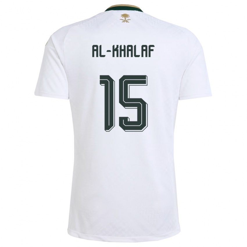 ילדים ערב הסעודית Mohammed Al-Khalaf #15 לבן ירוק זהב הרחק ג'רזי 26-28 חולצה קצרה