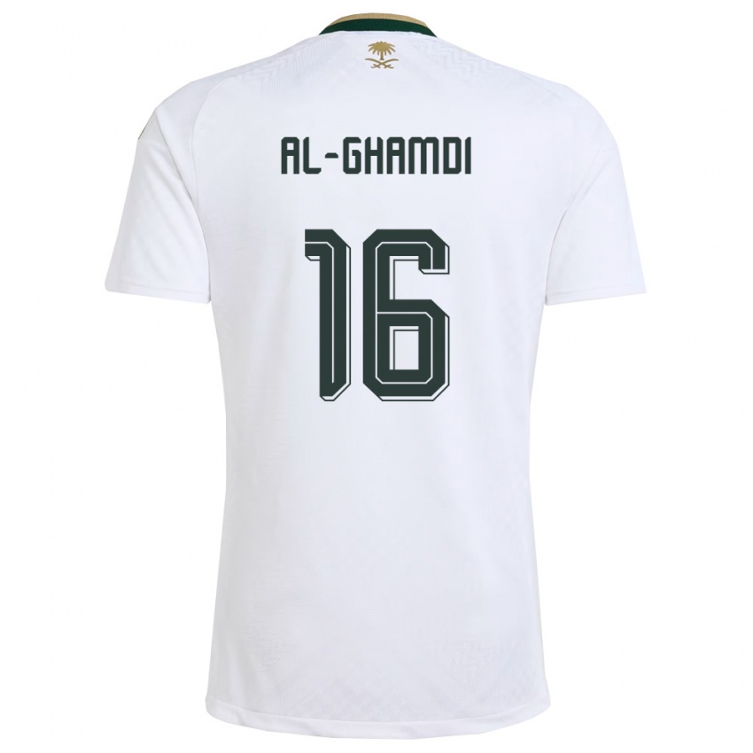 ילדים ערב הסעודית פייסל אל-גאמדי #16 לבן ירוק זהב הרחק ג'רזי 26-28 חולצה קצרה