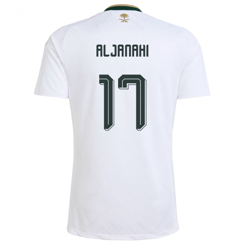 ילדים ערב הסעודית נוואף אלג'אנהי #17 לבן ירוק זהב הרחק ג'רזי 26-28 חולצה קצרה