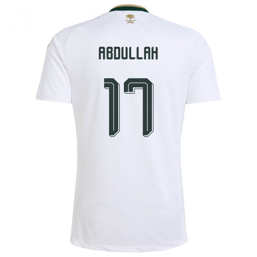 ילדים ערב הסעודית Salem Abdullah #17 לבן ירוק זהב הרחק ג'רזי 26-28 חולצה קצרה