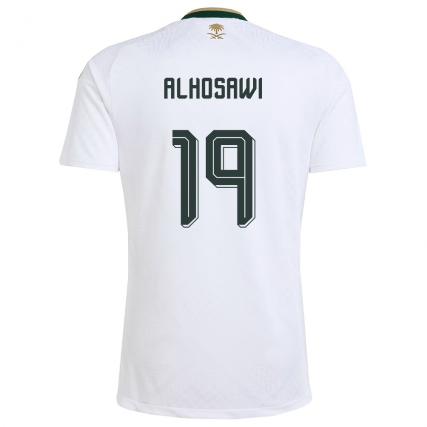 ילדים ערב הסעודית זכרי אלהוסאווי #19 לבן ירוק זהב הרחק ג'רזי 26-28 חולצה קצרה