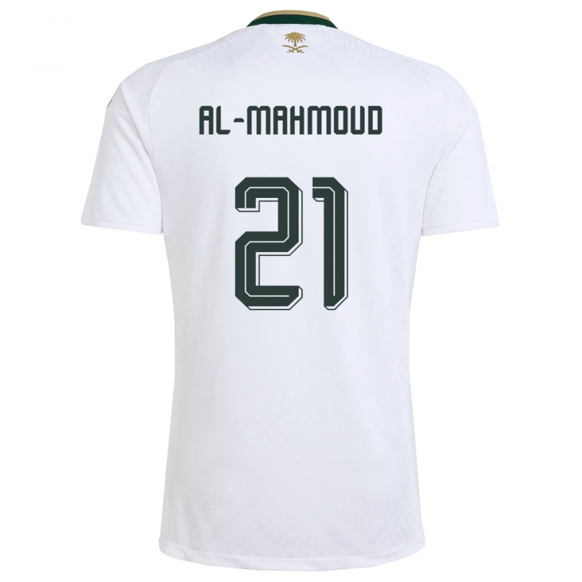 ילדים ערב הסעודית Mohammed Al-Mahmoud #21 לבן ירוק זהב הרחק ג'רזי 26-28 חולצה קצרה