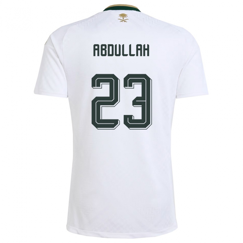 ילדים ערב הסעודית Nawaf Abdullah #23 לבן ירוק זהב הרחק ג'רזי 26-28 חולצה קצרה