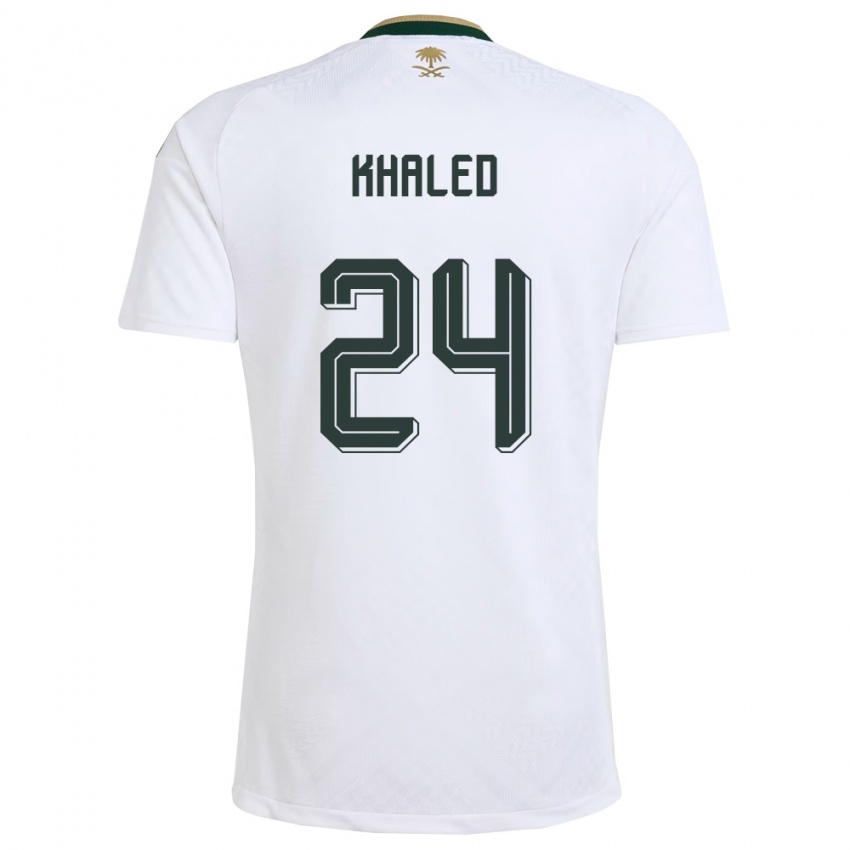 ילדים ערב הסעודית אתיר חאלד #24 לבן ירוק זהב הרחק ג'רזי 26-28 חולצה קצרה